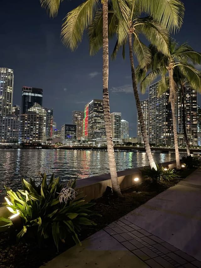 Dubai Marina skyline at sunset